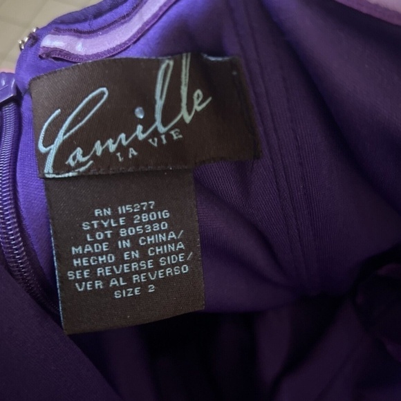 vintage camille la vie purple sequin strapless dress Size 2 - Picture 7 of 8